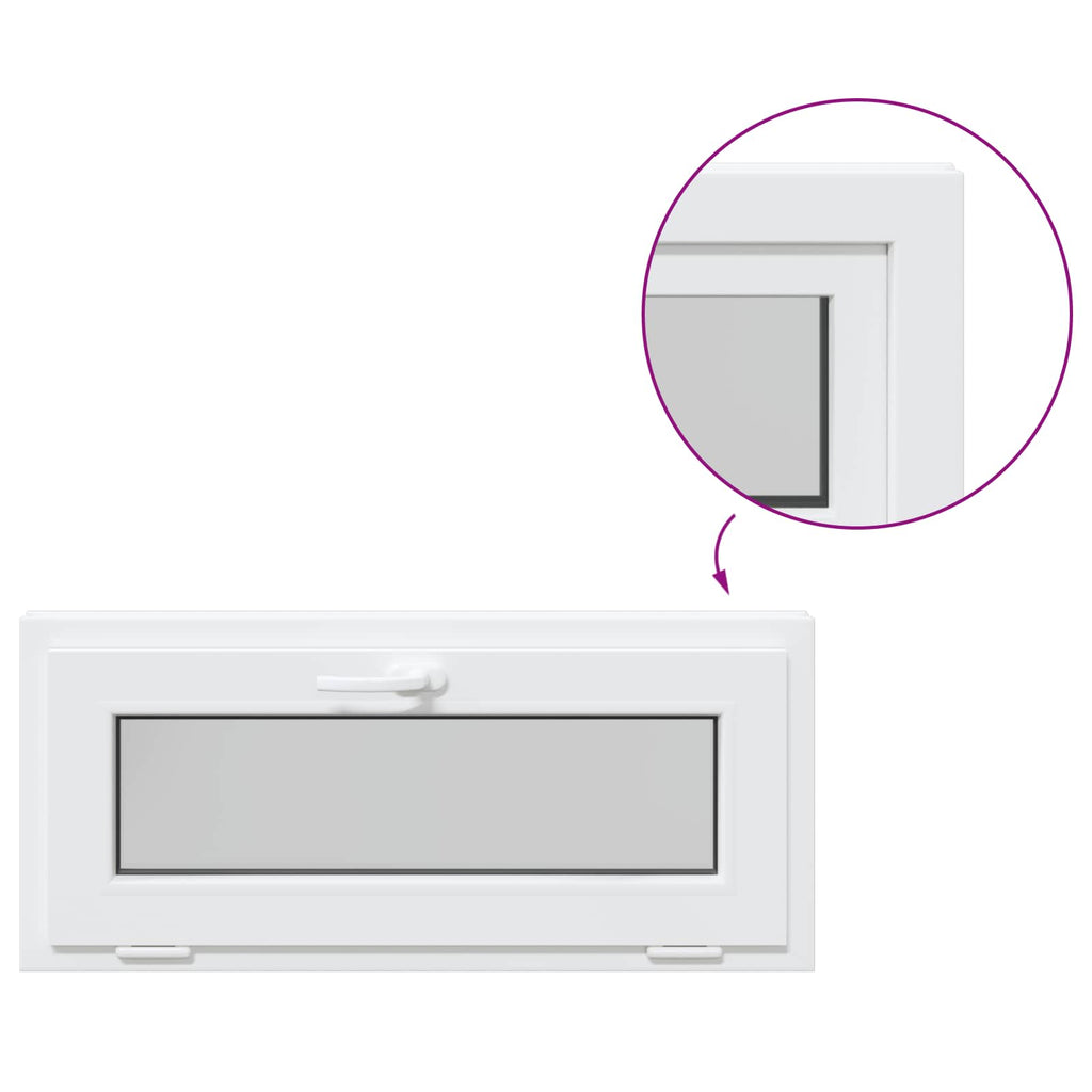 vidaXL Okno piwniczne RISOR 90 x 40 cm PVC i szkło Biały