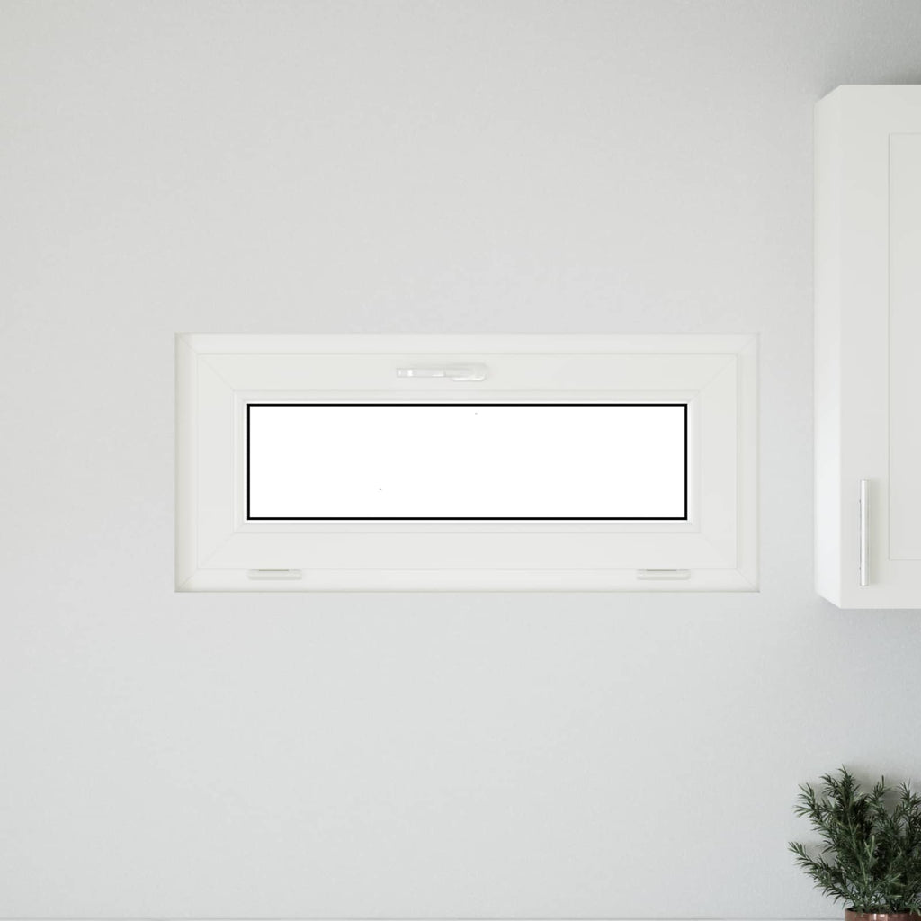 vidaXL Okno piwniczne RISOR 90 x 40 cm PVC i szkło Biały