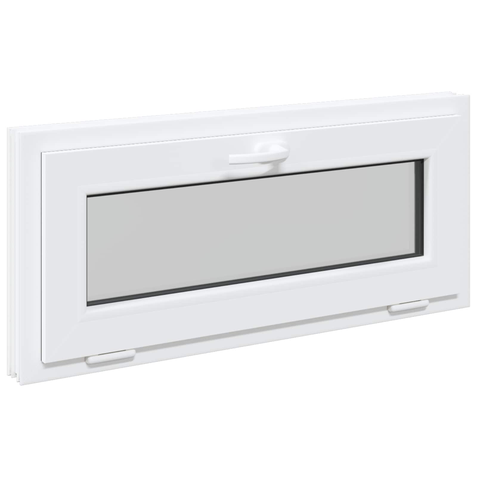 vidaXL Okno piwniczne RISOR 90 x 40 cm PVC i szkło Biały