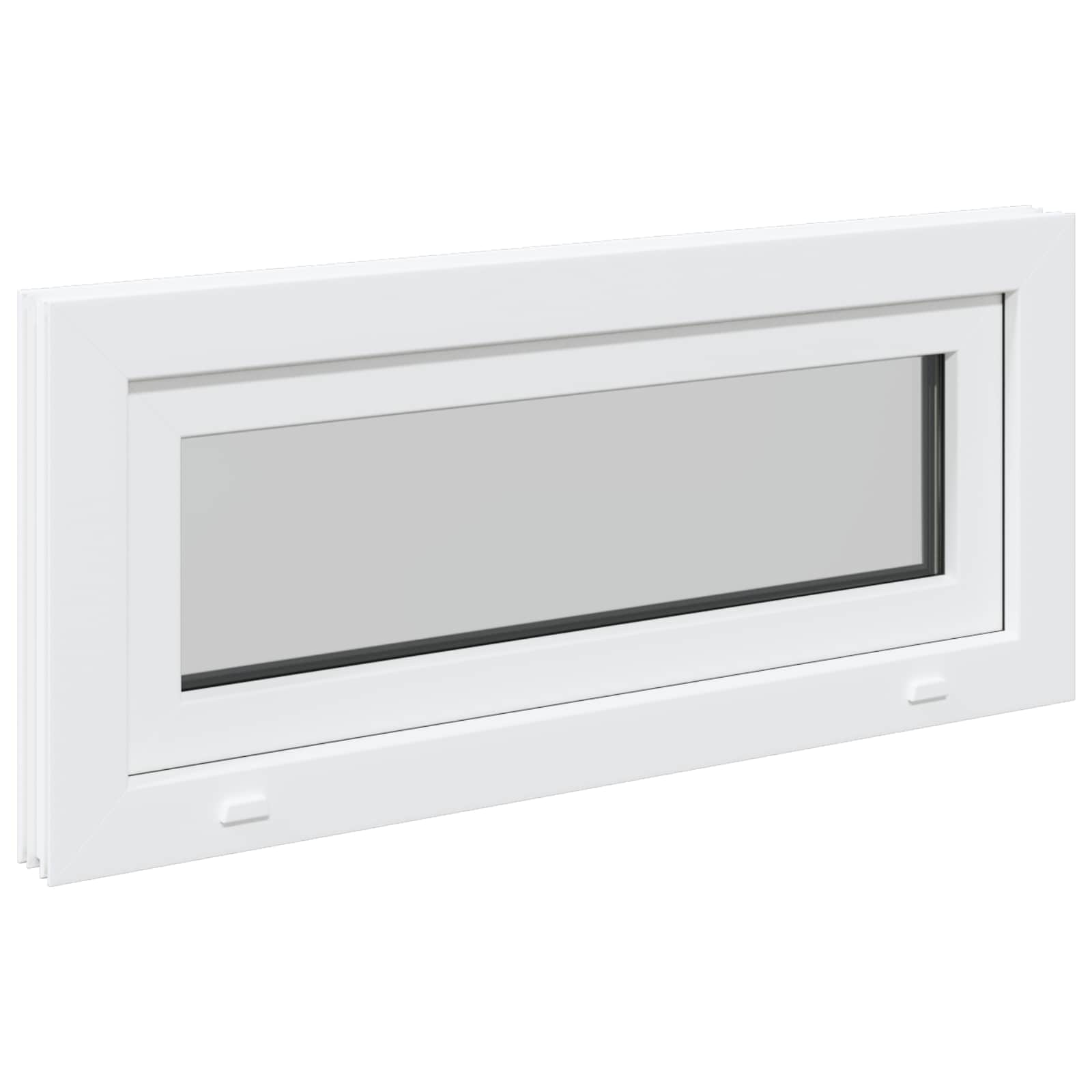 vidaXL Okno piwniczne RISOR 90 x 40 cm PVC i szkło Biały