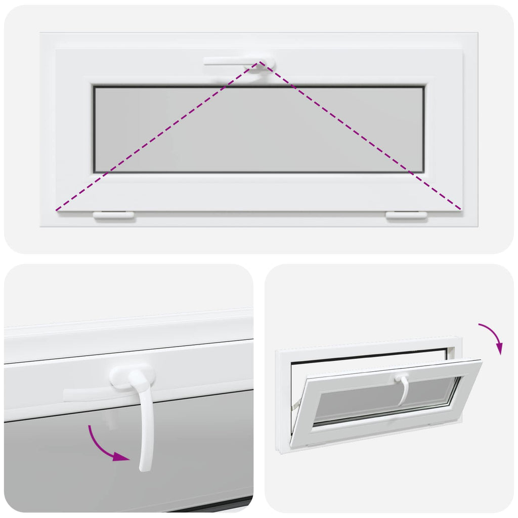 vidaXL Okno piwniczne RISOR 90 x 40 cm PVC i szkło Biały