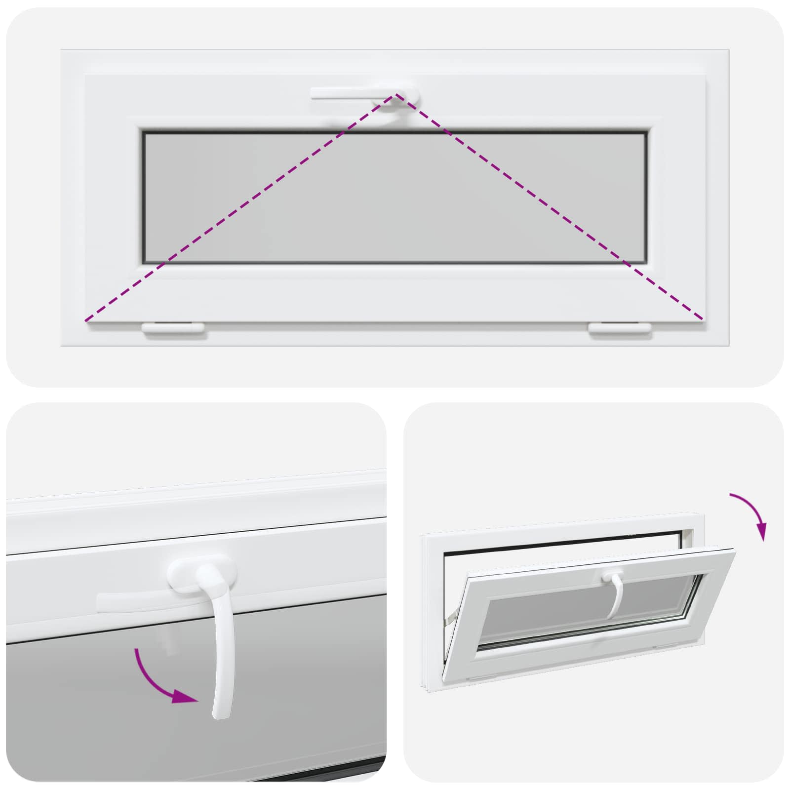 vidaXL Okno piwniczne RISOR 90 x 40 cm PVC i szkło Biały