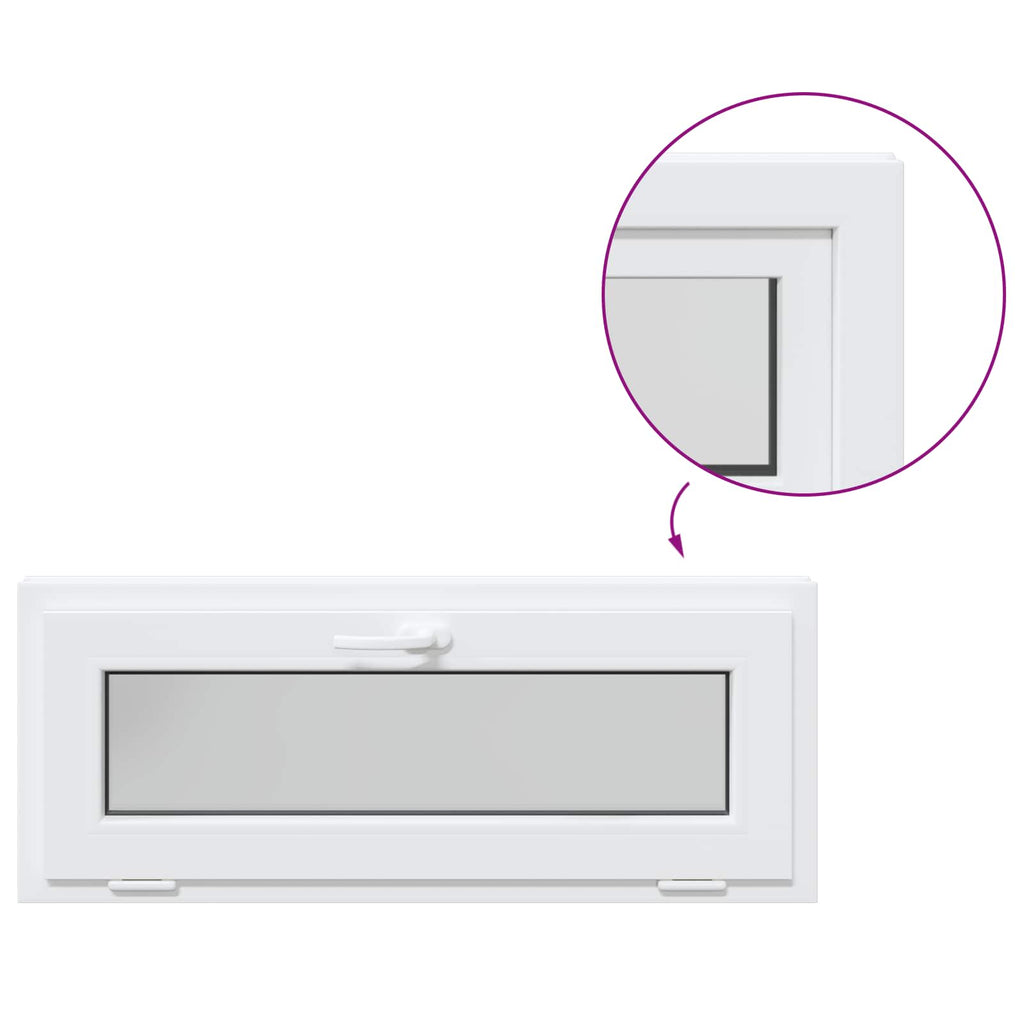 vidaXL Okno piwniczne RISOR 110 x 40 cm PVC i szkło Biały