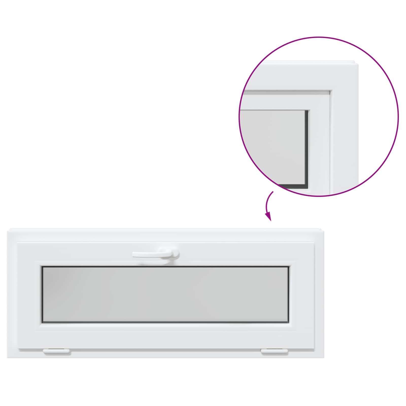 vidaXL Okno piwniczne RISOR 110 x 40 cm PVC i szkło Biały