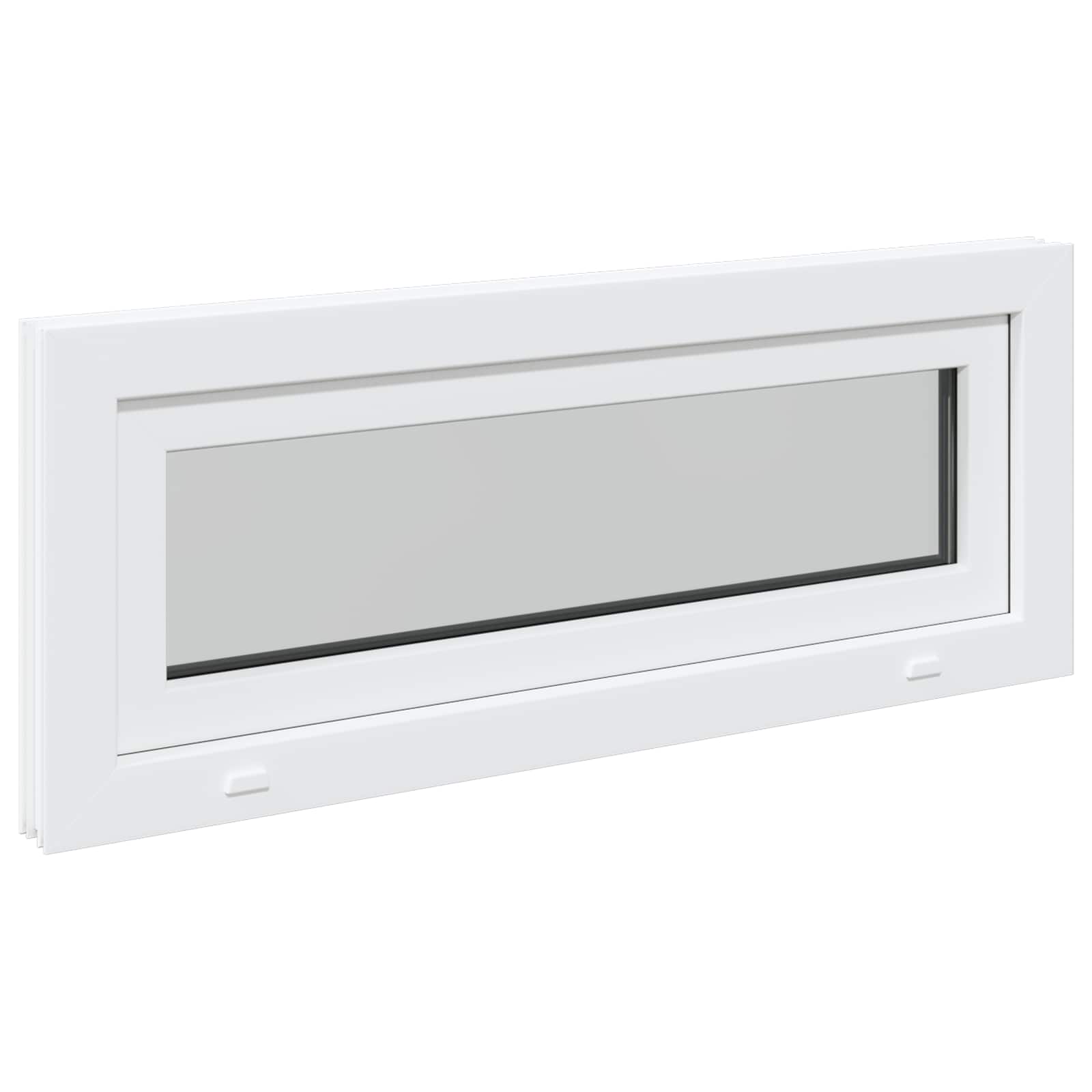 vidaXL Okno piwniczne RISOR 110 x 40 cm PVC i szkło Biały