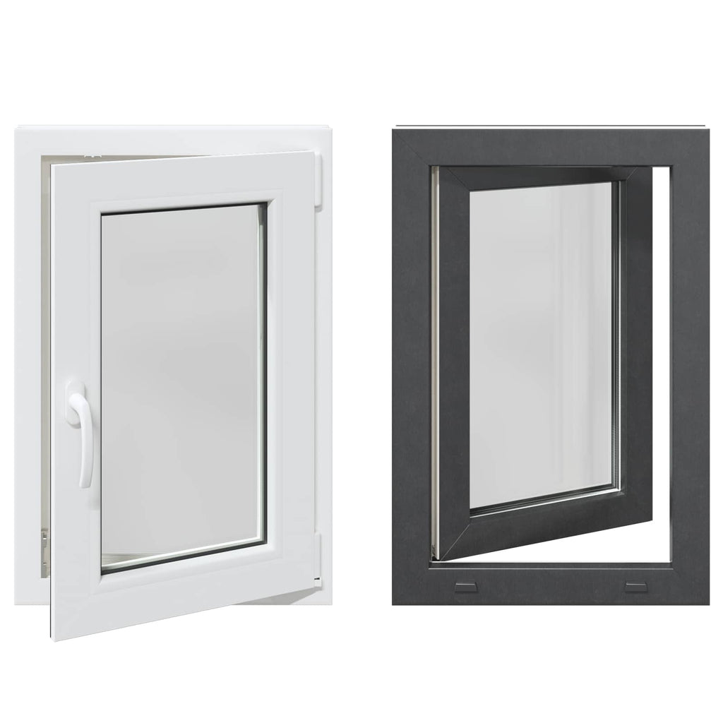 vidaXL Okno piwniczne RISOR 50 x 75 cm PVC i szkło antracytowy