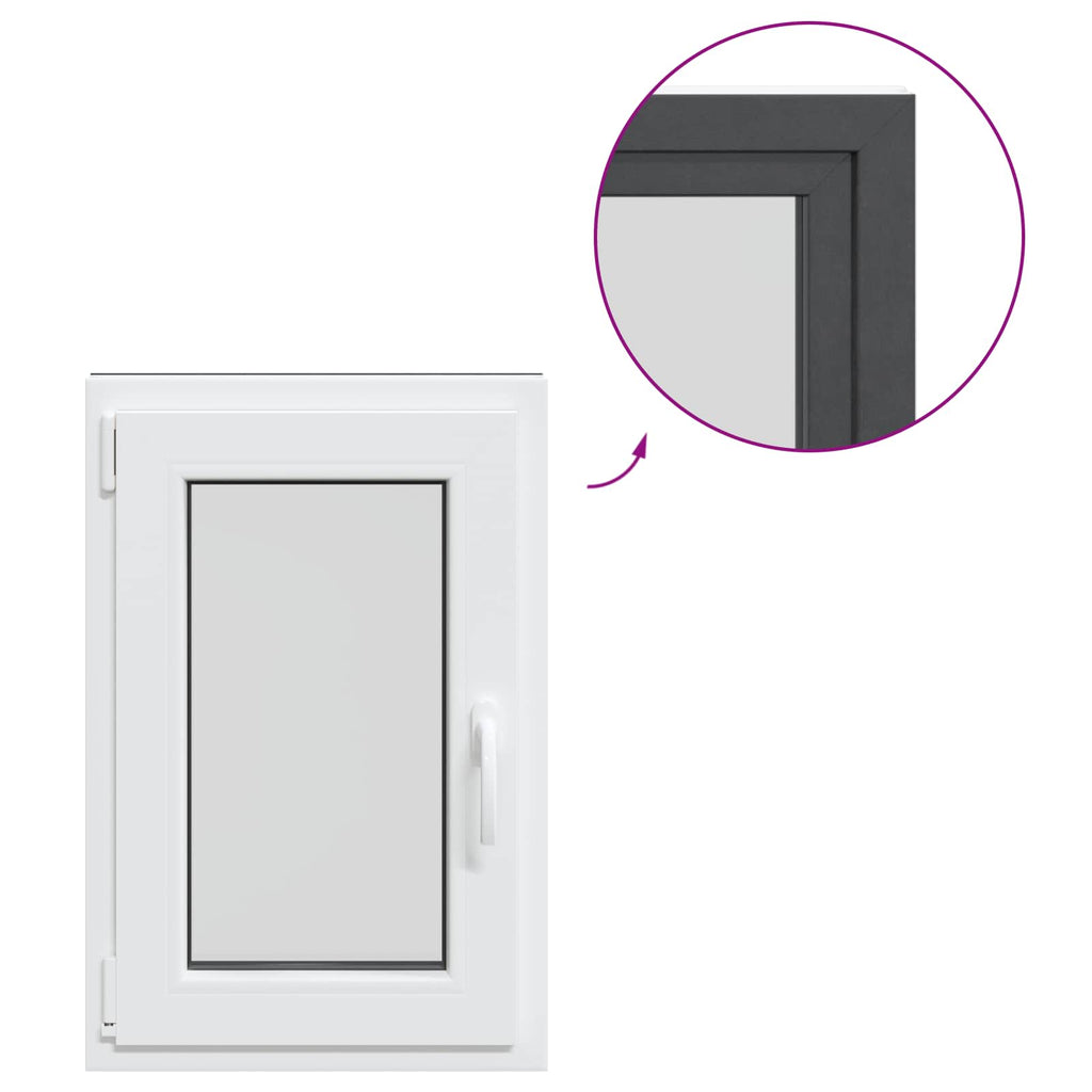 vidaXL Okno piwniczne RISOR 50 x 75 cm PVC i szkło antracytowy