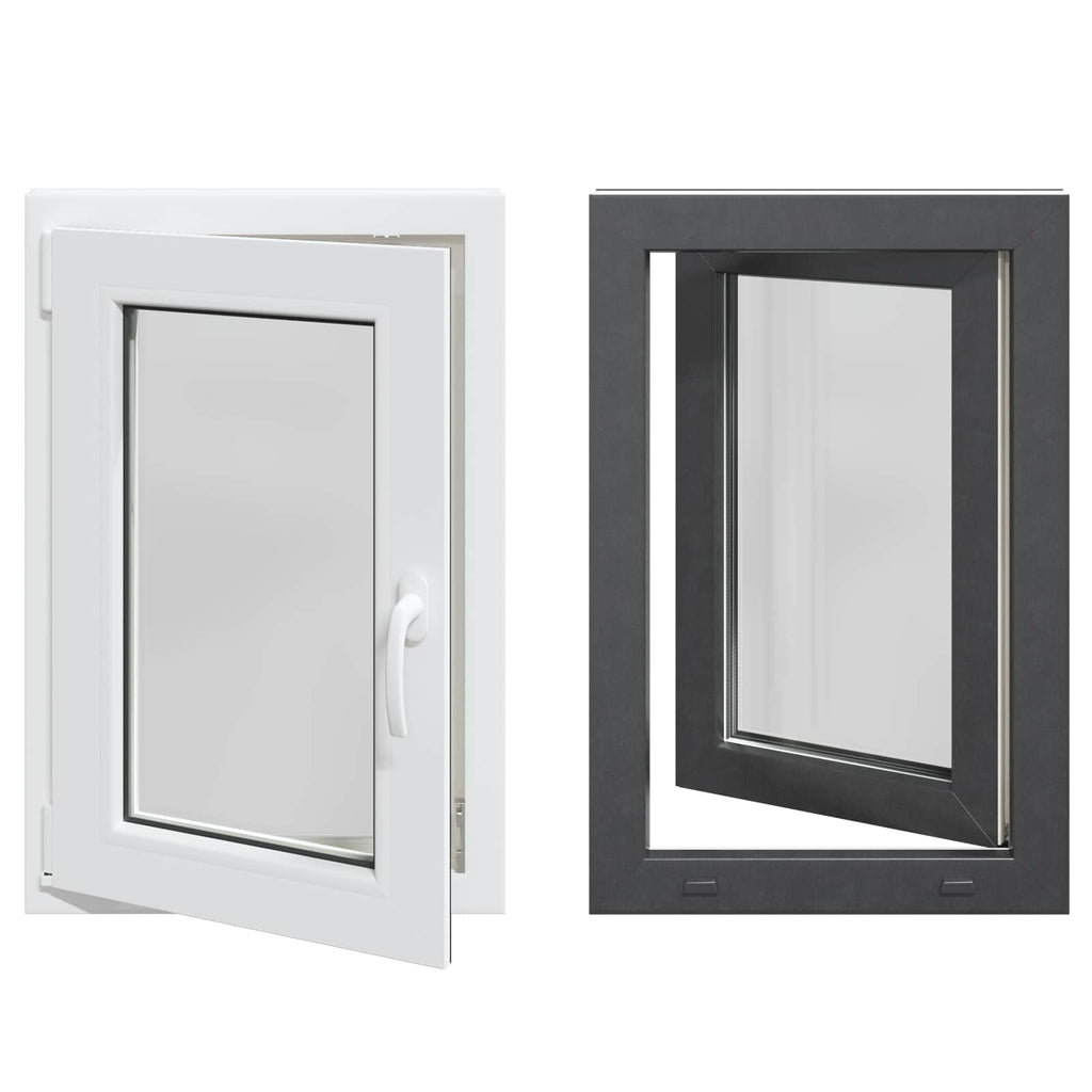 vidaXL Okno piwniczne RISOR 50 x 75 cm PVC i szkło antracytowy