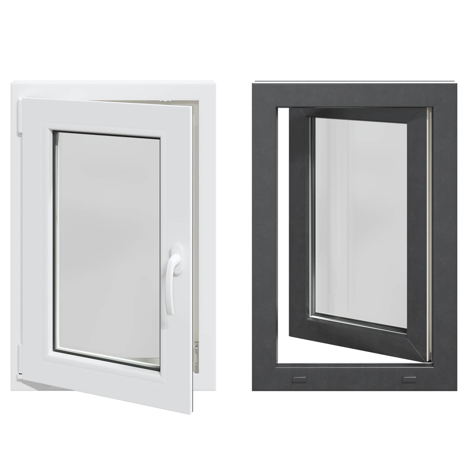 vidaXL Okno piwniczne RISOR 50 x 75 cm PVC i szkło antracytowy
