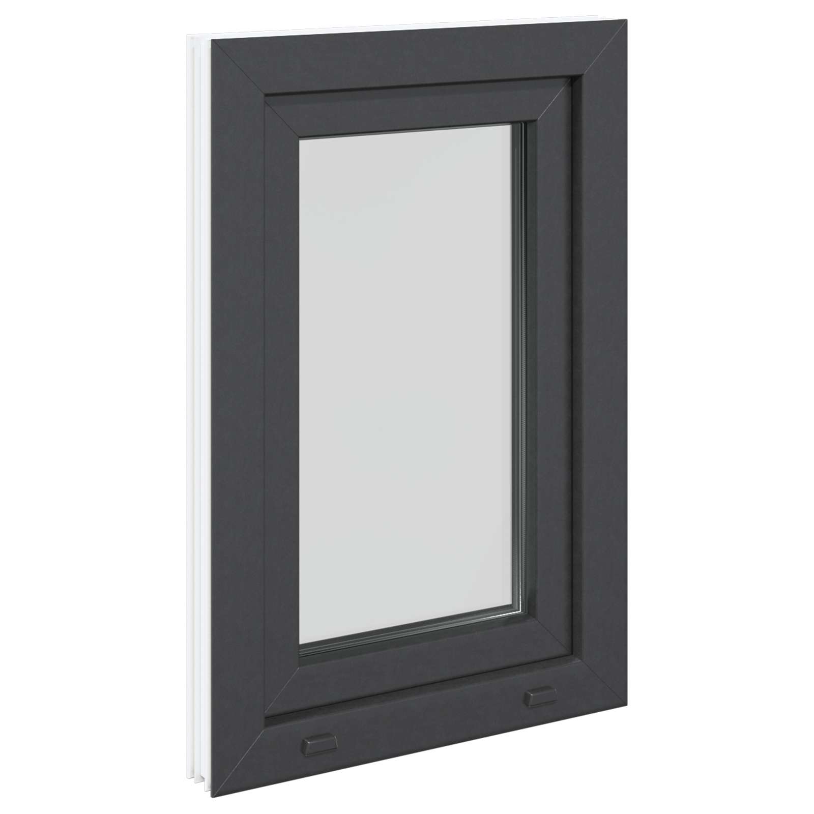 vidaXL Okno piwniczne RISOR 50 x 75 cm PVC i szkło antracytowy