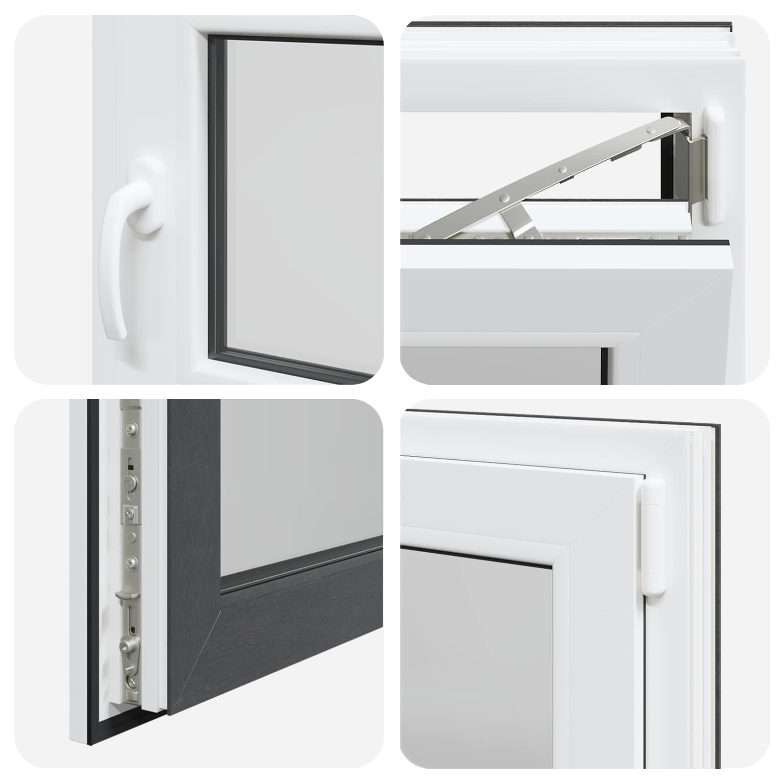 vidaXL Okno piwniczne RISOR 60 x 60 cm PVC i szkło antracytowy