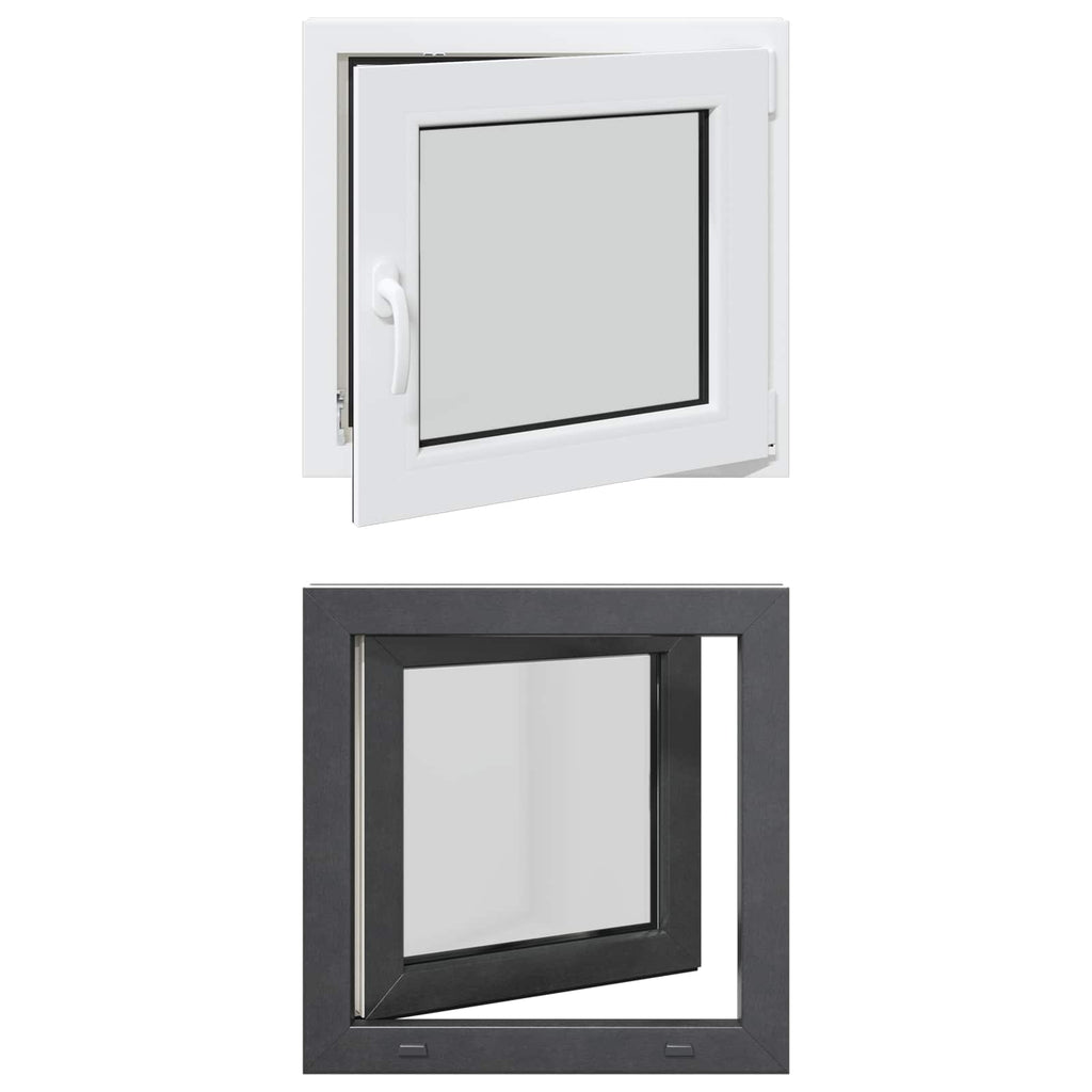 vidaXL Okno piwniczne RISOR 60 x 60 cm PVC i szkło antracytowy