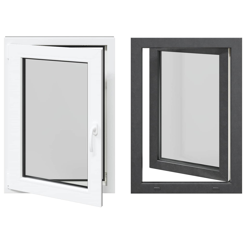 vidaXL Okno piwniczne RISOR 60 x 80 cm PVC i szkło antracytowy