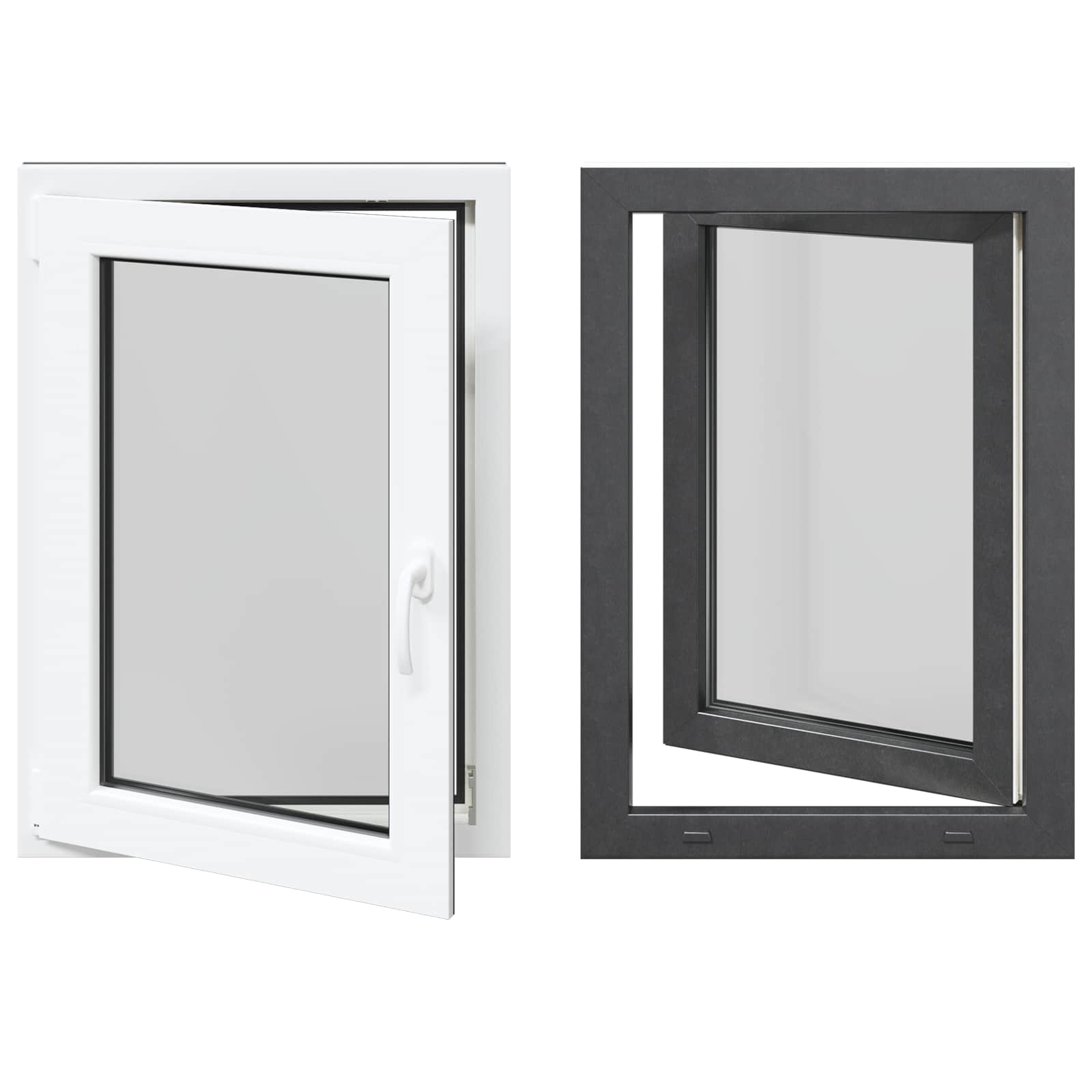 vidaXL Okno piwniczne RISOR 60 x 80 cm PVC i szkło antracytowy