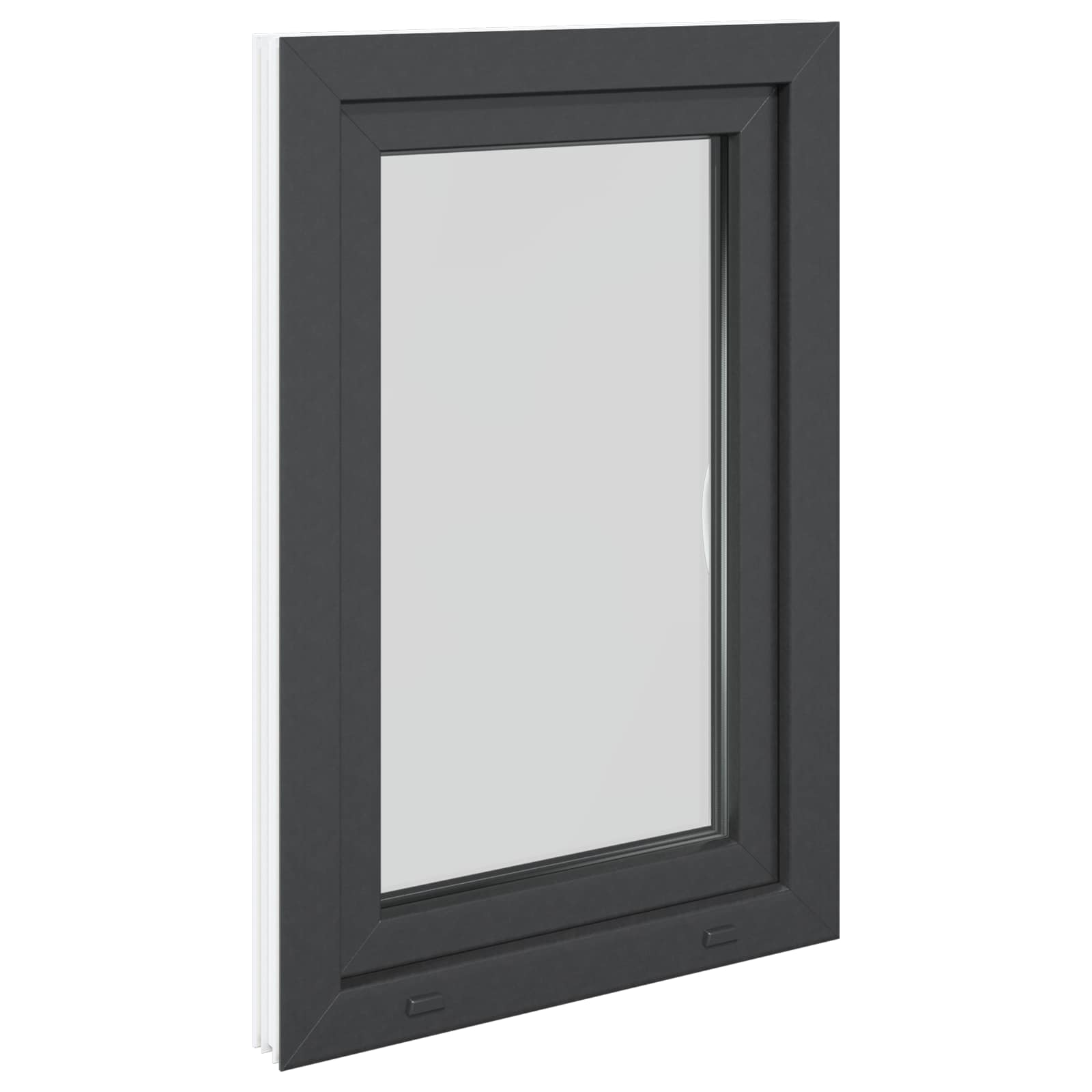vidaXL Okno piwniczne RISOR 60 x 80 cm PVC i szkło antracytowy