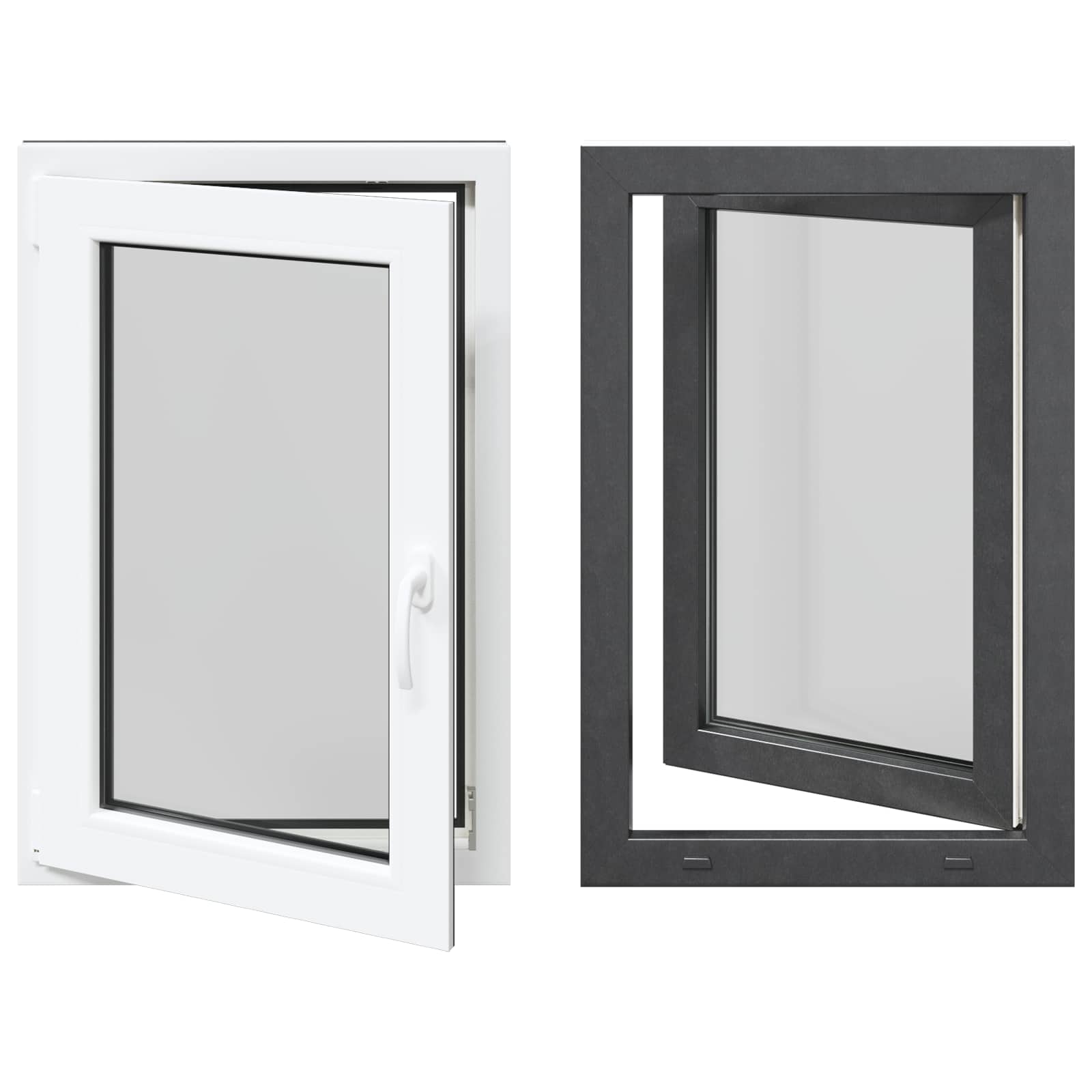 vidaXL Okno piwniczne RISOR 60 x 80 cm PVC i szkło antracytowy