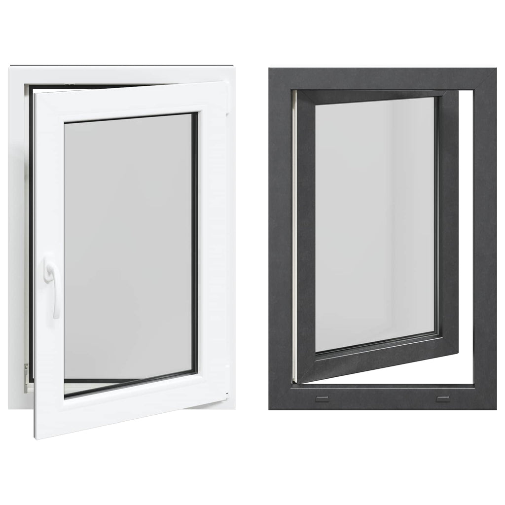 vidaXL Okno piwniczne RISOR 60 x 90 cm PVC i szkło antracytowy