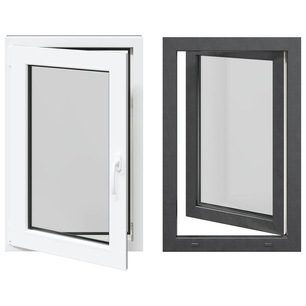 vidaXL Okno piwniczne RISOR 60 x 90 cm PVC i szkło antracytowy