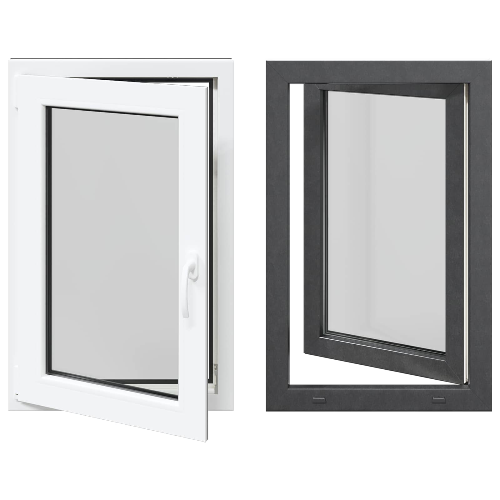 vidaXL Okno piwniczne RISOR 60 x 90 cm PVC i szkło antracytowy