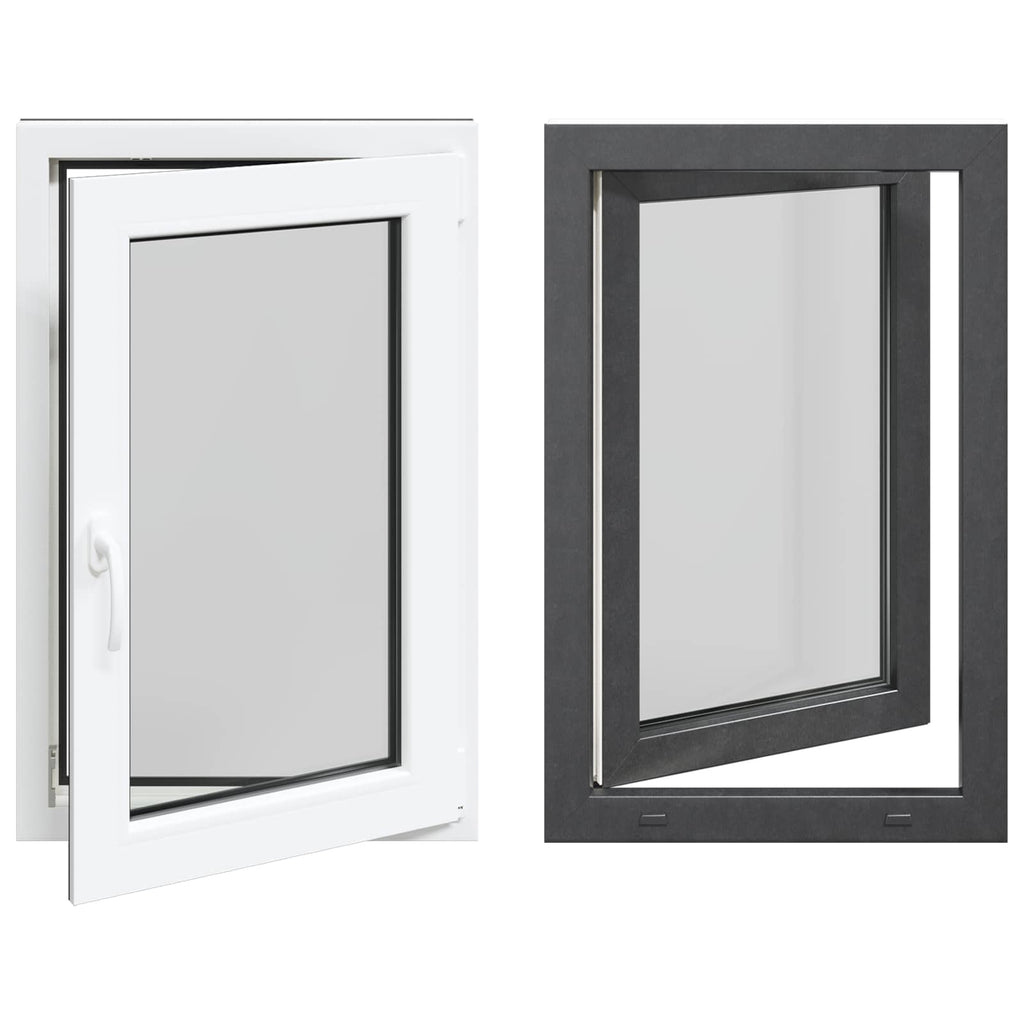 vidaXL Okno piwniczne RISOR 60 x 100 cm PVC i szkło antracytowy