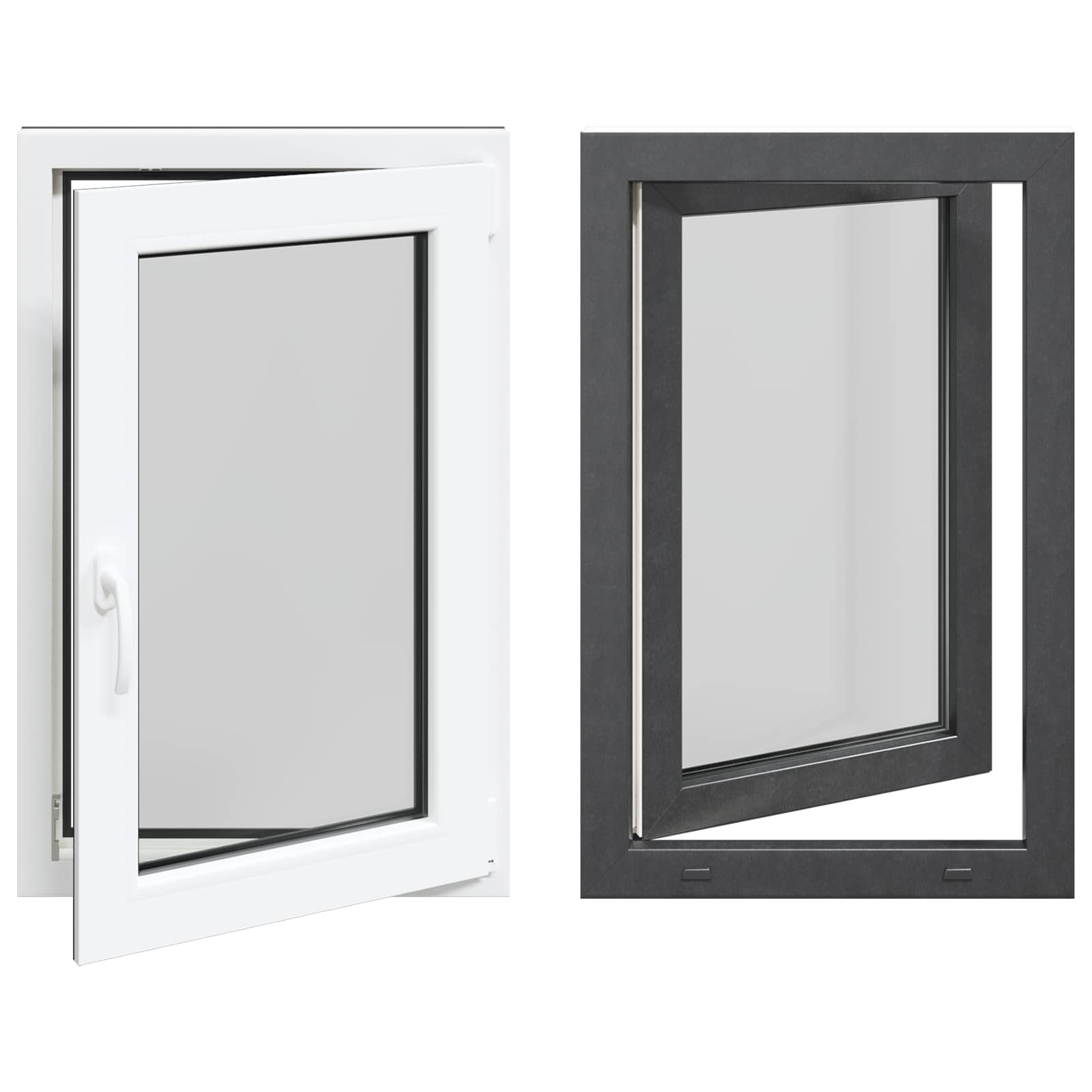 vidaXL Okno piwniczne RISOR 60 x 100 cm PVC i szkło antracytowy
