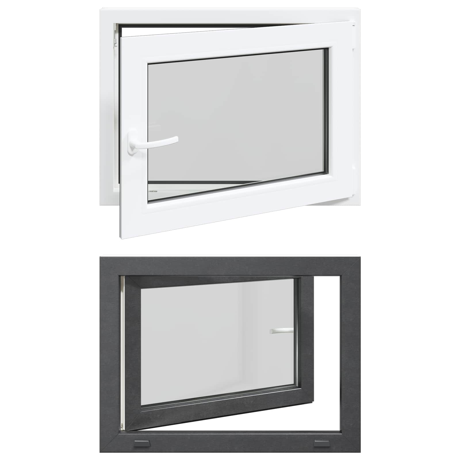 vidaXL Okno piwniczne RISOR 60 x 100 cm PVC i szkło antracytowy
