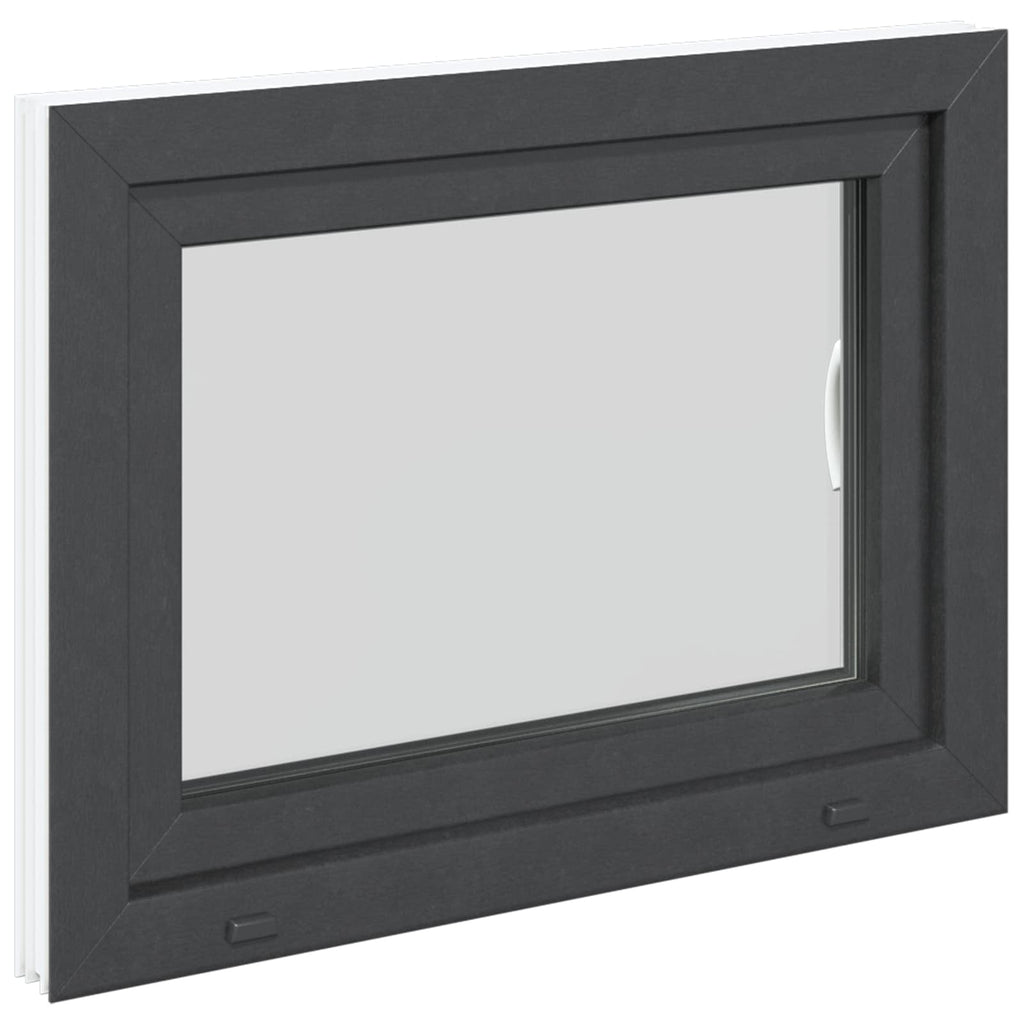 vidaXL Okno piwniczne RISOR 60 x 100 cm PVC i szkło antracytowy
