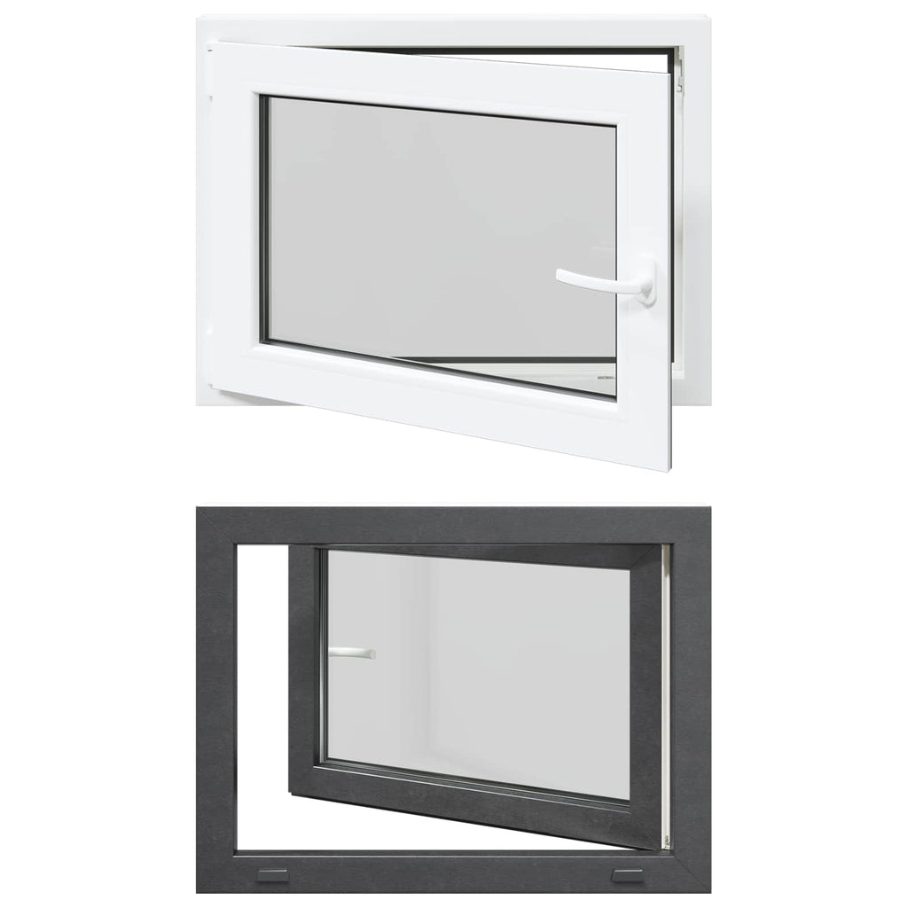 vidaXL Okno piwniczne RISOR 80 x 50 cm PVC i szkło antracytowy
