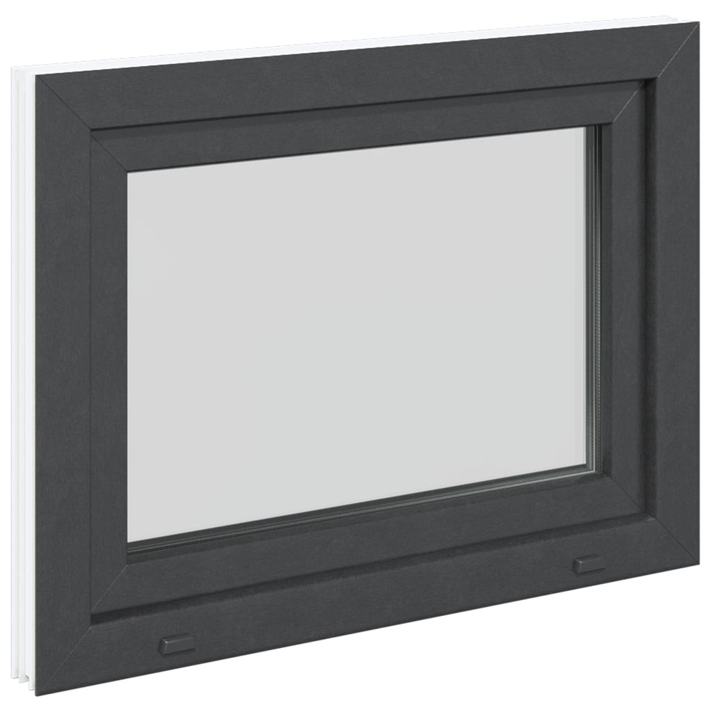 vidaXL Okno piwniczne RISOR 80 x 50 cm PVC i szkło antracytowy
