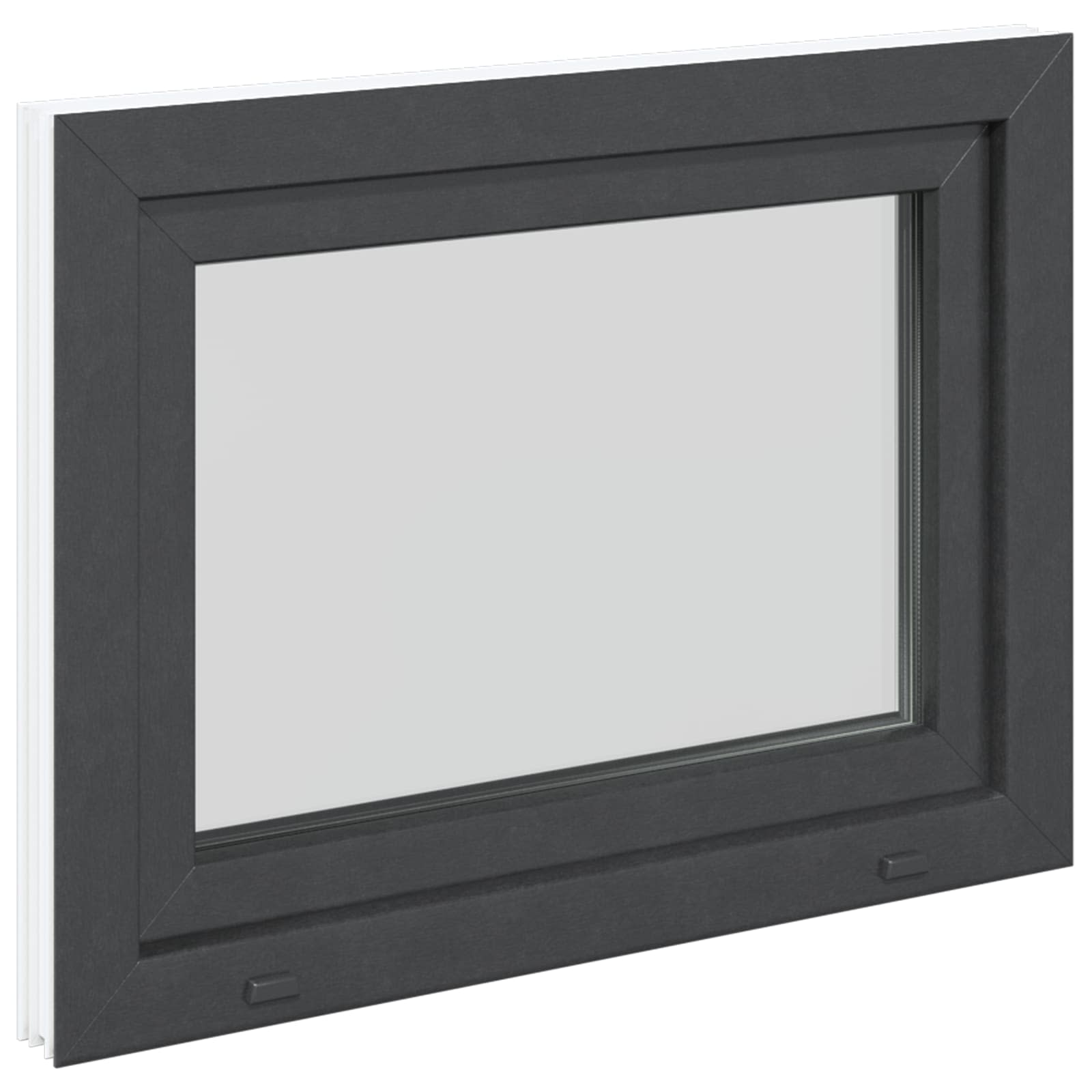 vidaXL Okno piwniczne RISOR 80 x 50 cm PVC i szkło antracytowy