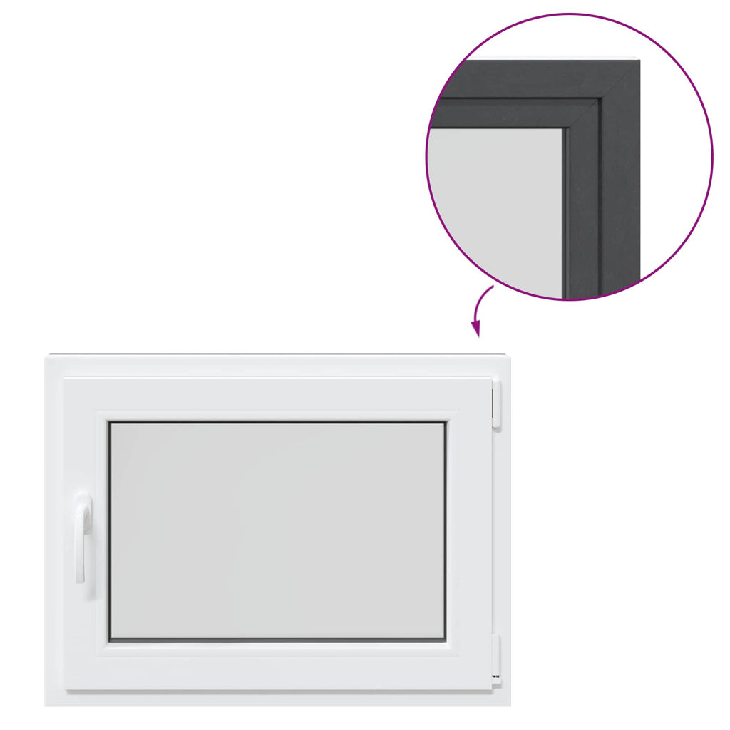 vidaXL Okno piwniczne RISOR 80 x 60 cm PVC i szkło antracytowy