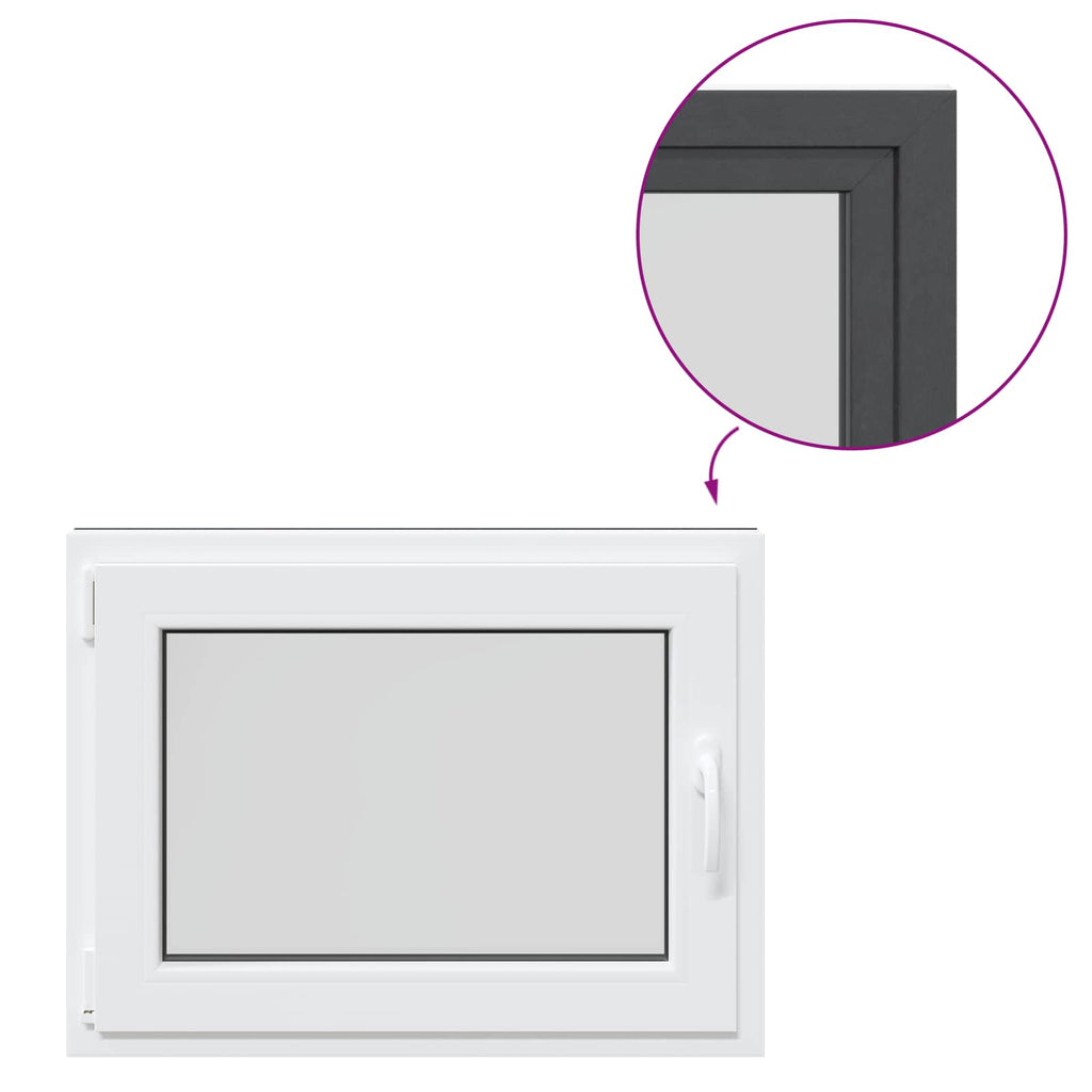 vidaXL Okno piwniczne RISOR 80 x 70 cm PVC i szkło antracytowy
