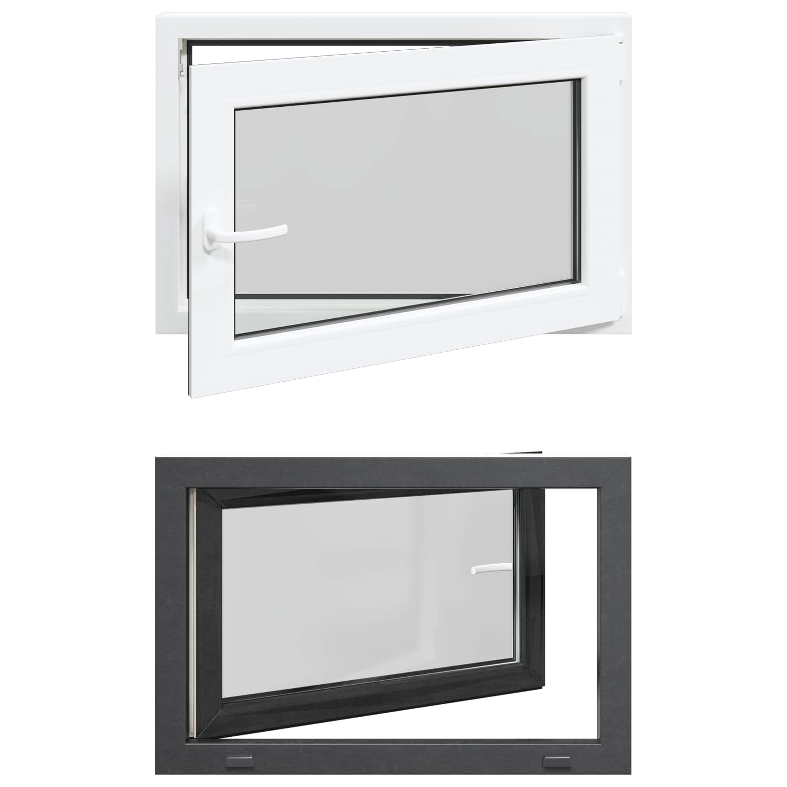 vidaXL Okno piwniczne RISOR 80 x 70 cm PVC i szkło antracytowy