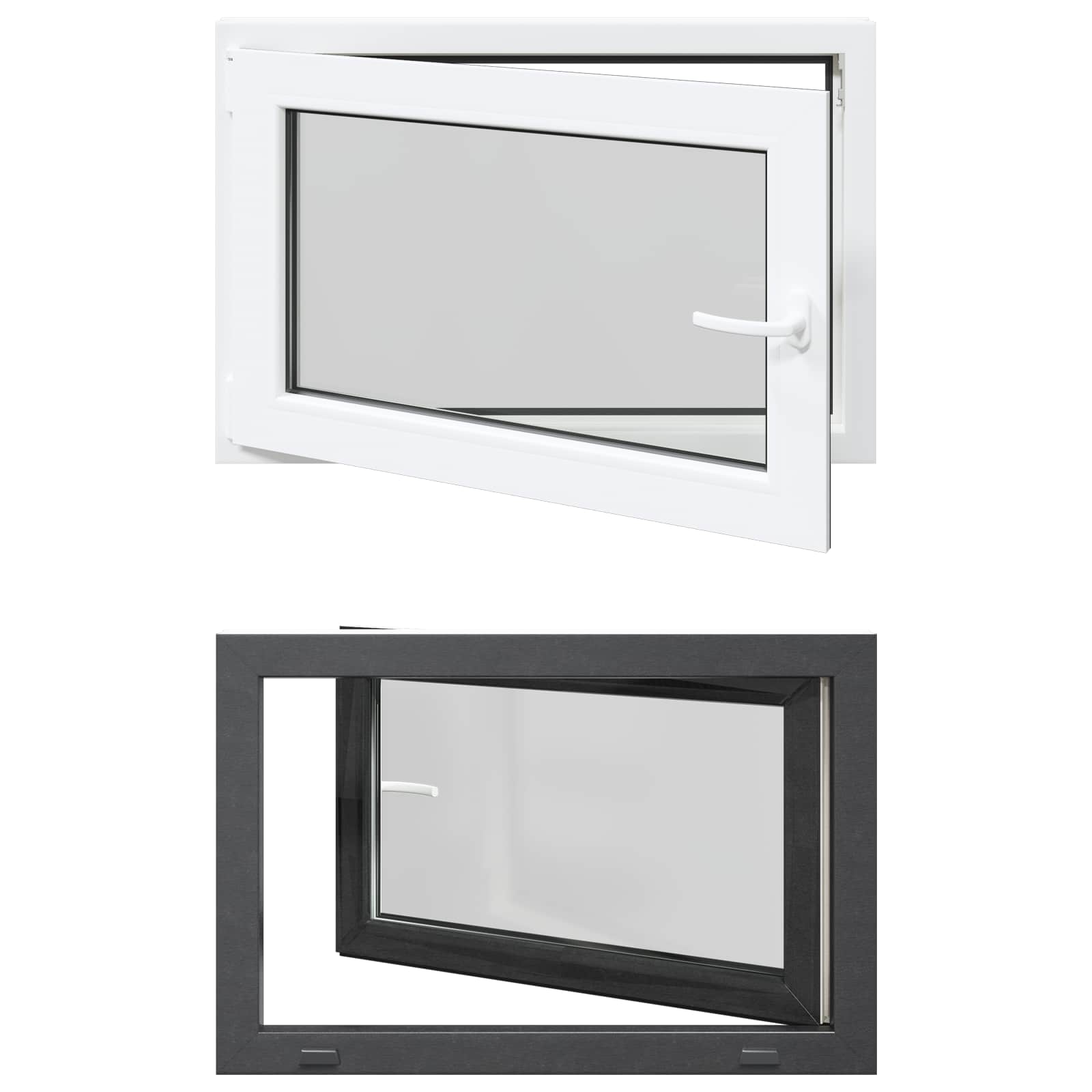 vidaXL Okno piwniczne RISOR 90 x 50 cm PVC i szkło antracytowy