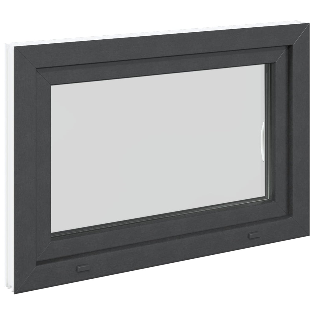 vidaXL Okno piwniczne RISOR 90 x 50 cm PVC i szkło antracytowy