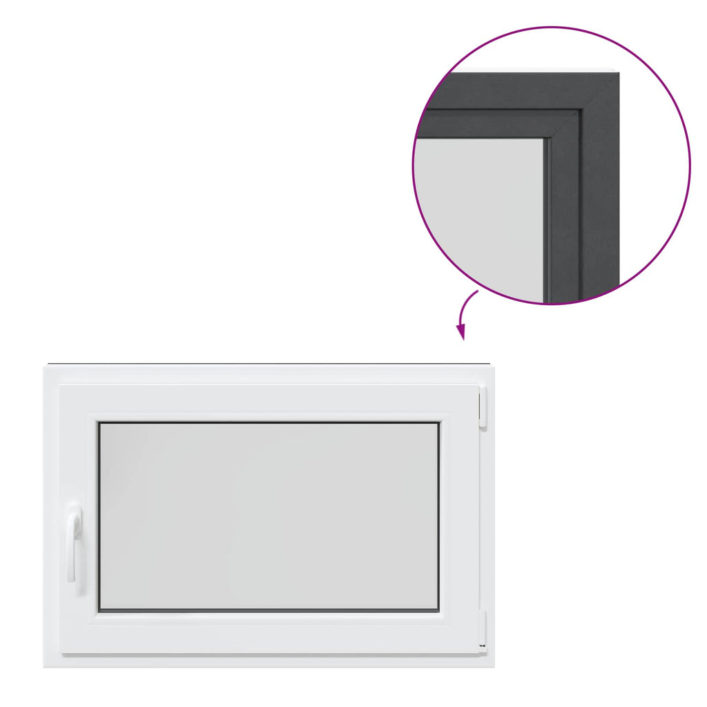 vidaXL Okno piwniczne RISOR 90 x 60 cm PVC i szkło antracytowy