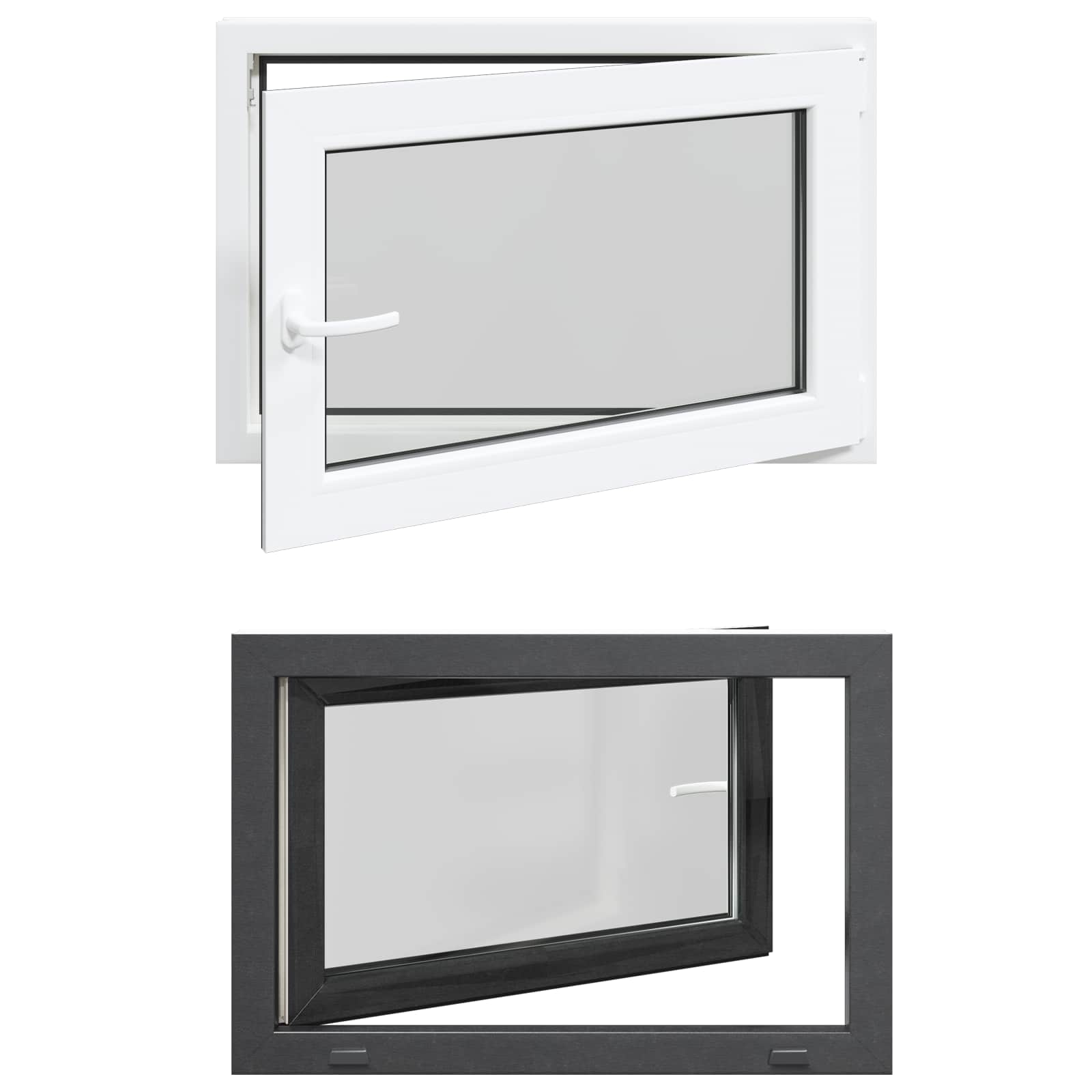 vidaXL Okno piwniczne RISOR 90 x 60 cm PVC i szkło antracytowy