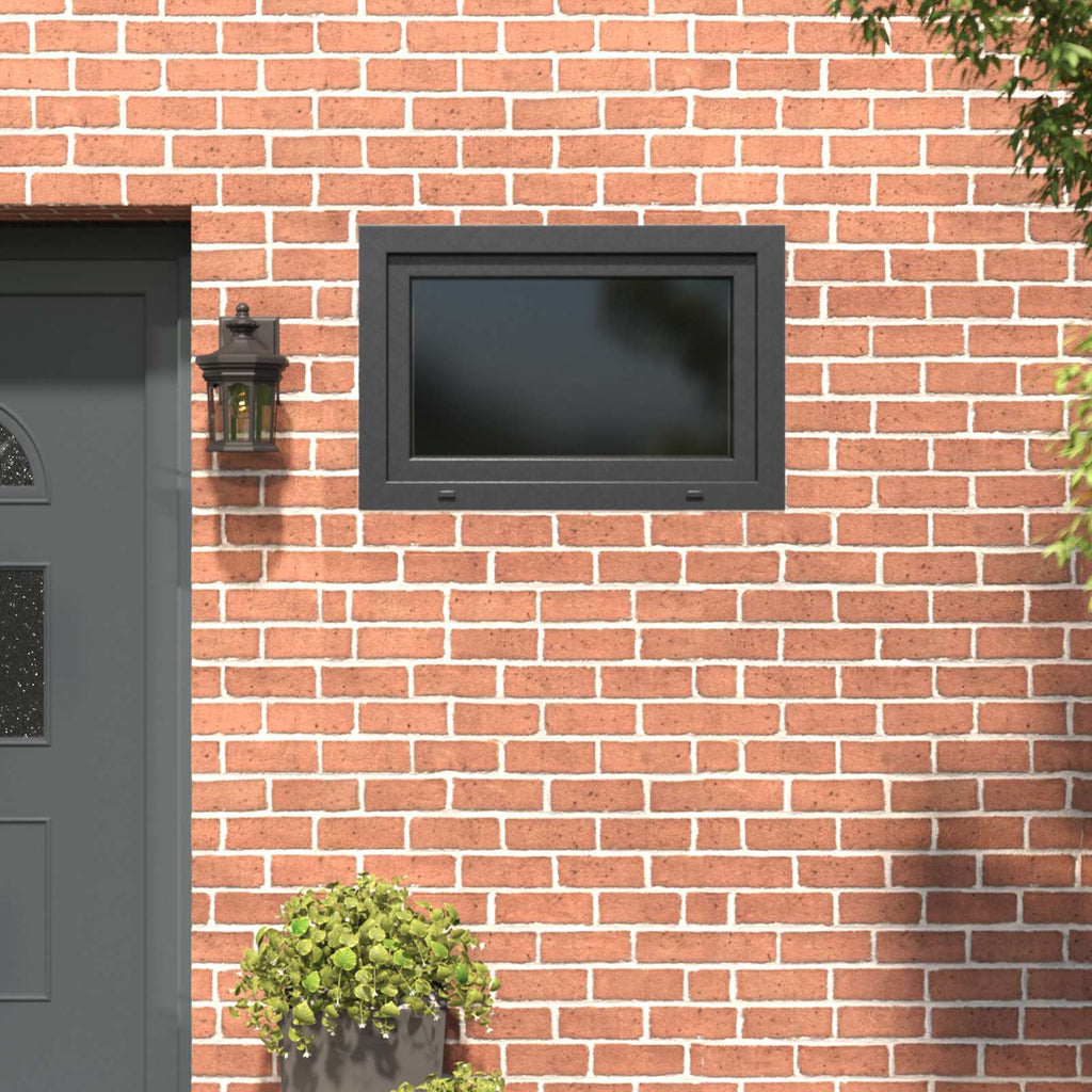vidaXL Okno piwniczne RISOR 90 x 70 cm PVC i szkło antracytowy