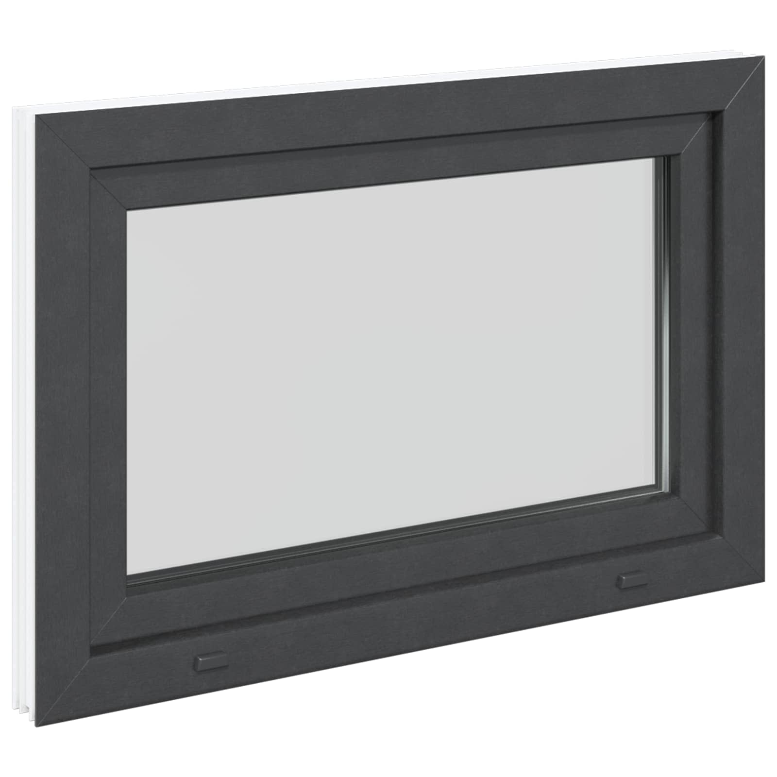 vidaXL Okno piwniczne RISOR 90 x 70 cm PVC i szkło antracytowy