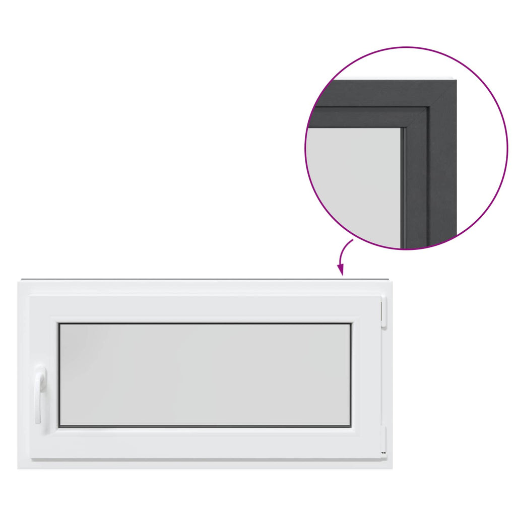 vidaXL Okno piwniczne RISOR 100 x 50 cm PVC i szkło antracytowy