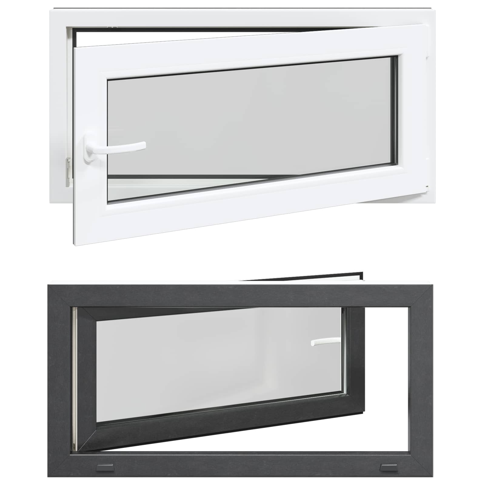 vidaXL Okno piwniczne RISOR 100 x 50 cm PVC i szkło antracytowy