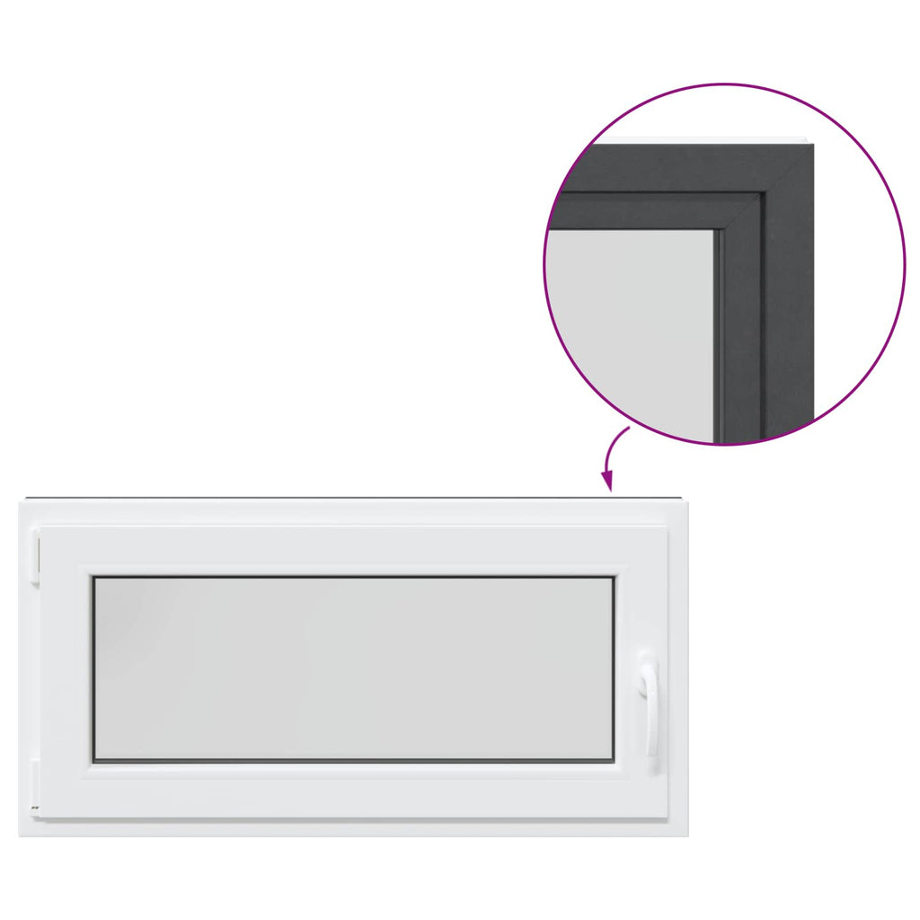 vidaXL Okno piwniczne RISOR 100 x 50 cm PVC i szkło antracytowy