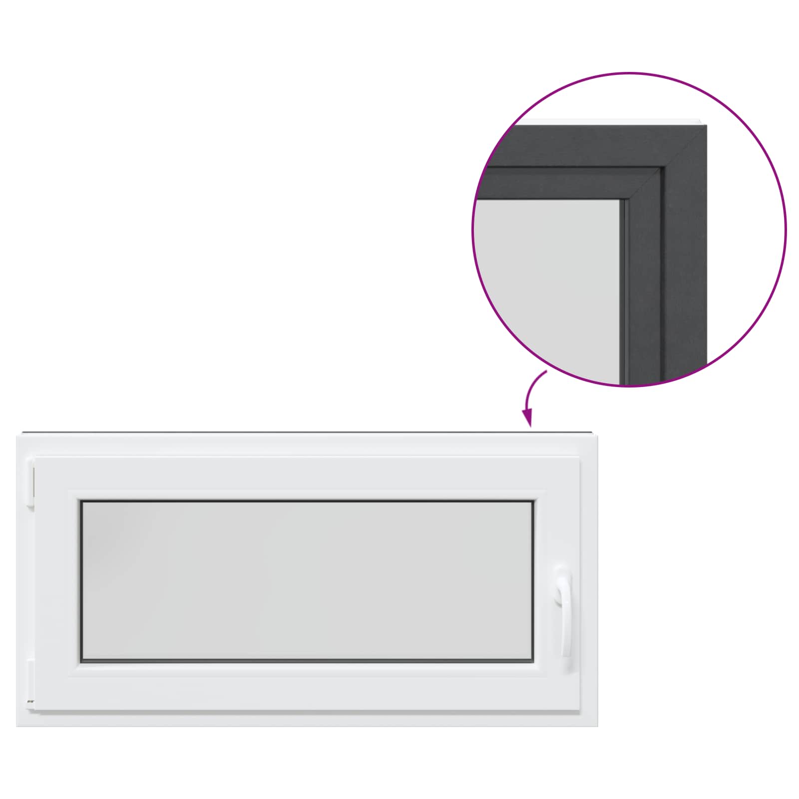vidaXL Okno piwniczne RISOR 100 x 50 cm PVC i szkło antracytowy