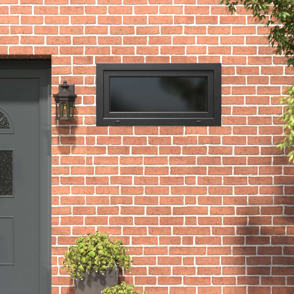 vidaXL Okno piwniczne RISOR 100 x 50 cm PVC i szkło antracytowy