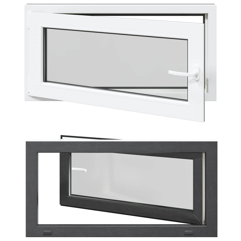 vidaXL Okno piwniczne RISOR 100 x 50 cm PVC i szkło antracytowy