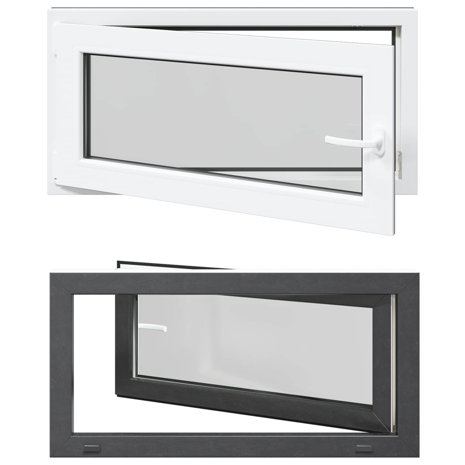 vidaXL Okno piwniczne RISOR 100 x 50 cm PVC i szkło antracytowy