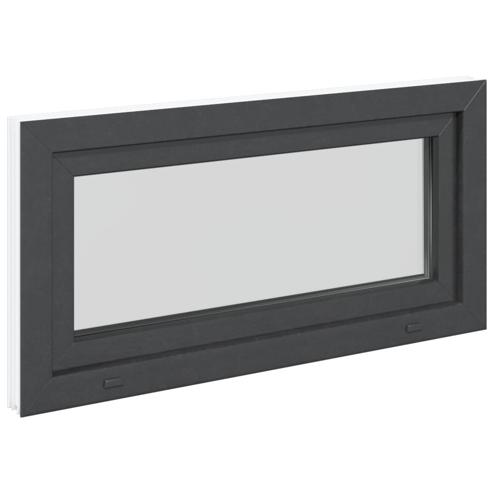 vidaXL Okno piwniczne RISOR 100 x 50 cm PVC i szkło antracytowy