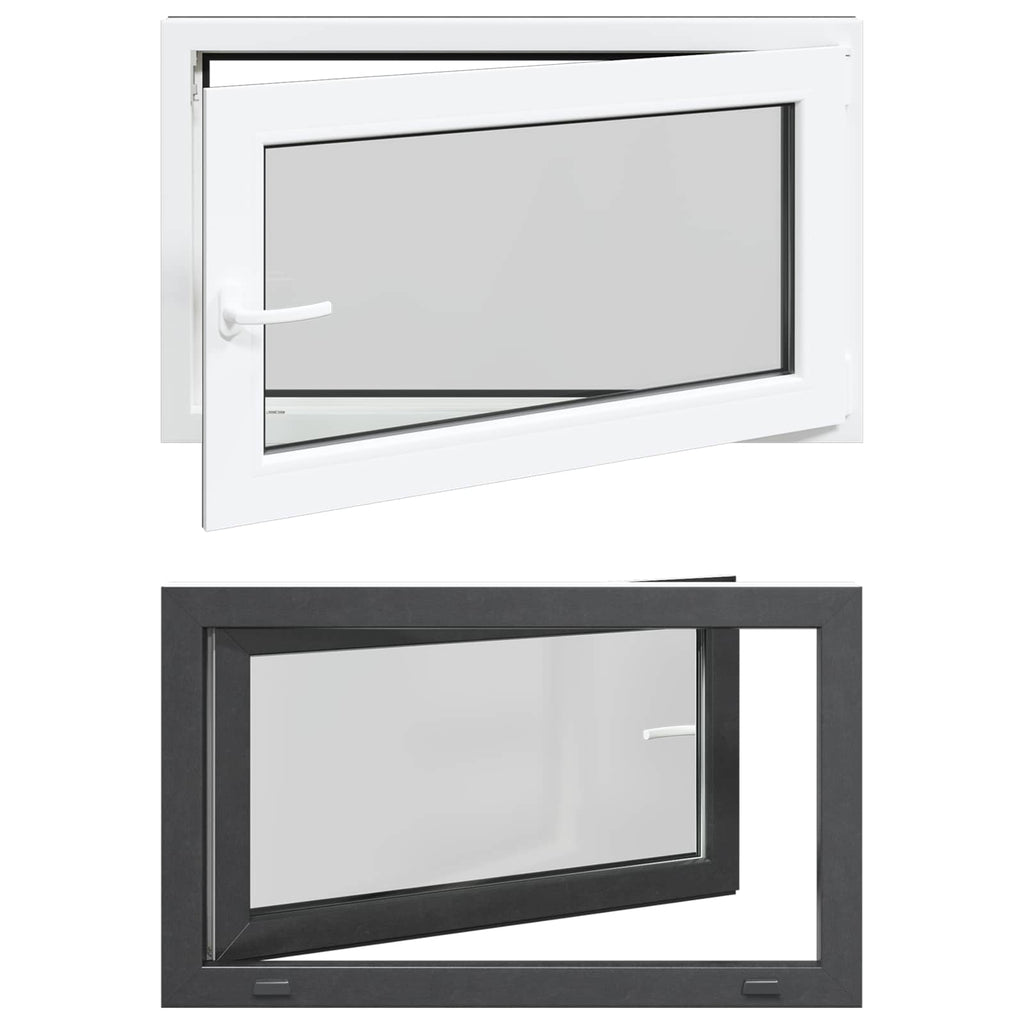 vidaXL Okno piwniczne RISOR 100 x 60 cm PVC i szkło antracytowy