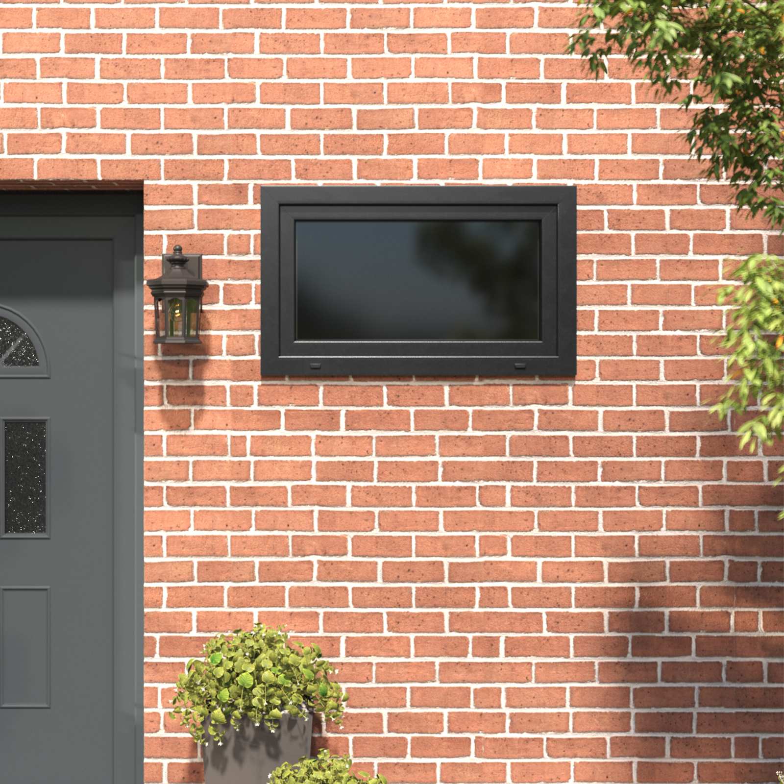vidaXL Okno piwniczne RISOR 100 x 60 cm PVC i szkło antracytowy