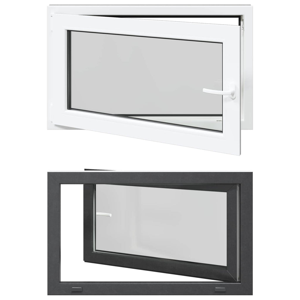 vidaXL Okno piwniczne RISOR 100 x 60 cm PVC i szkło antracytowy